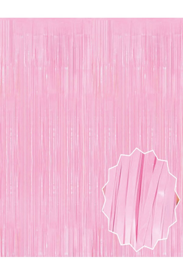 Soft Pembe Püsküllü Kapı Perdesi - Parti, Baby Shower, Cinsiyet Partisi 1x2 m Soft Pembe Püsküllü Kapı Perdesi - Parti, Baby Shower, Cinsiyet Partisi 1x2 m