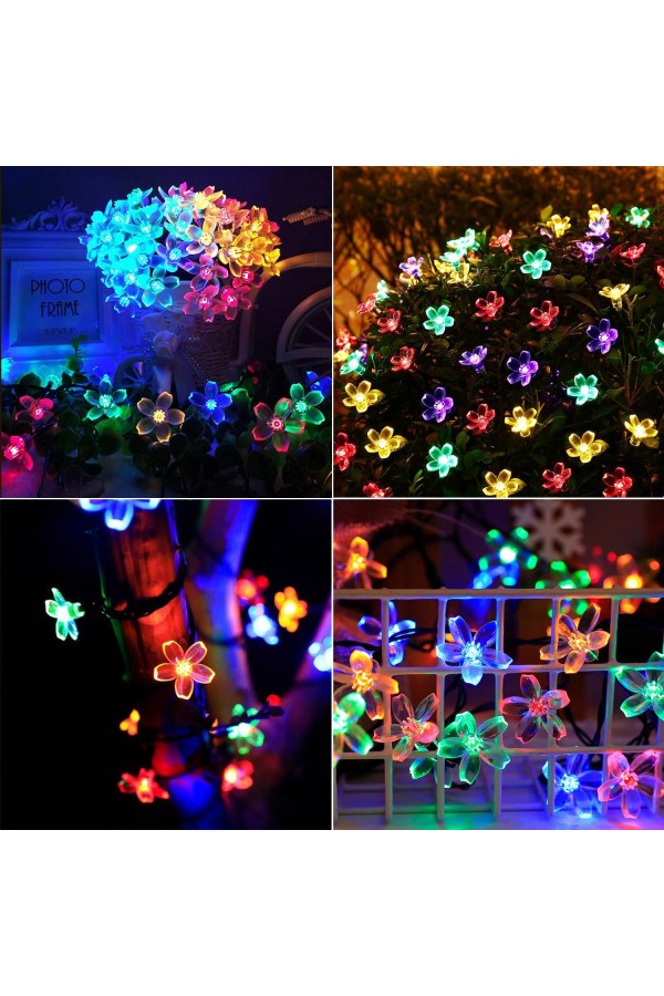 Solar 5m 50 Led Papatya RGB 8 Fonksiyonlu