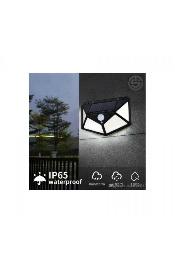 Solar Hareket Sensörlü Duvar Lambası 100 Led