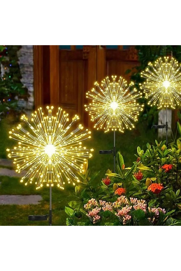 Solar Havai Fişek Dekor Led Işık Bahçe Aydınlatma S-50