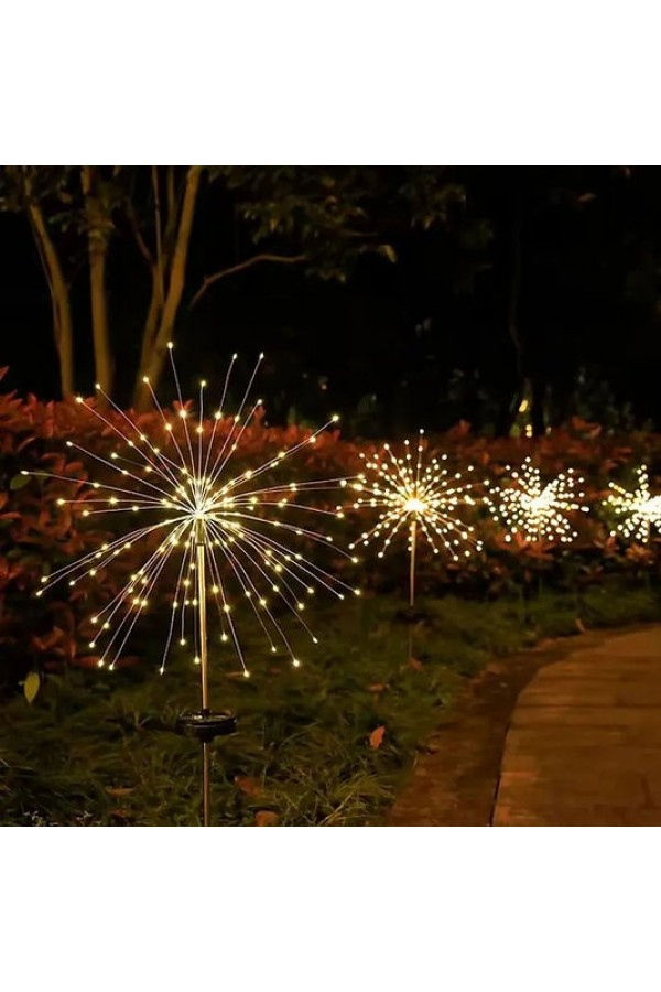 Solar Havai Fişek Dekor Led Işık Bahçe Aydınlatma S-50