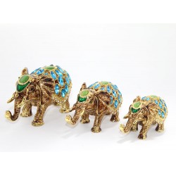 Taşlı 3'Lü Fil Figürü Taşlı 3'Lü Fil Figürü
