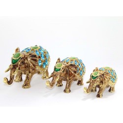 Taşlı 3'Lü Fil Figürü Taşlı 3'Lü Fil Figürü