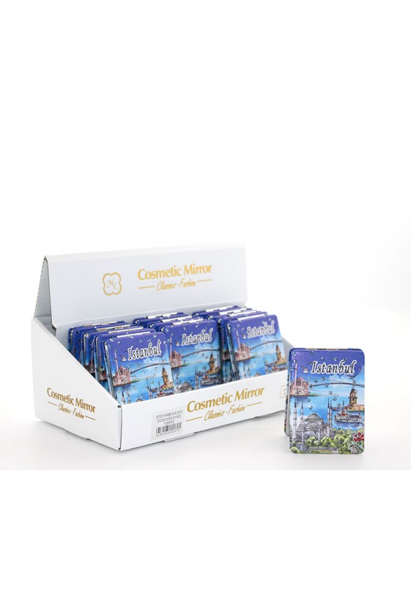 Taşlı İstanbul Tasarımı El Aynası İnce