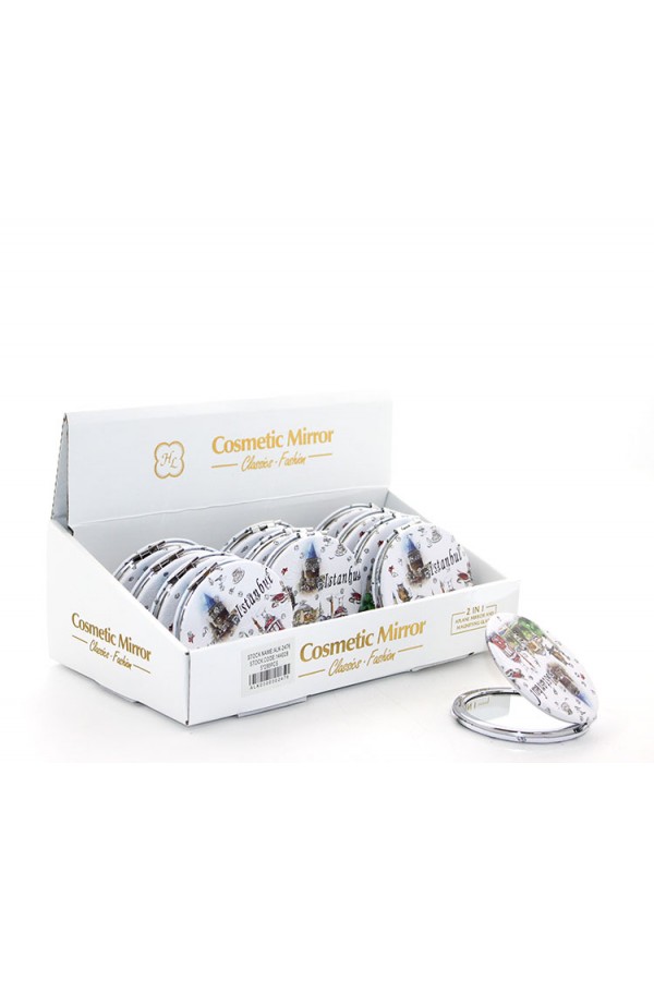 Taşlı İstanbul Tasarımı El Aynası İnce