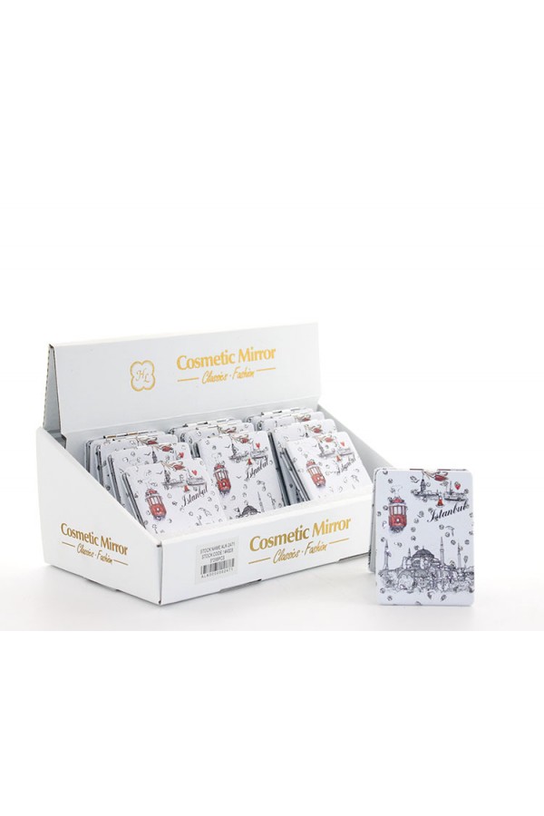 Taşlı İstanbul Tasarımı El Aynası İnce