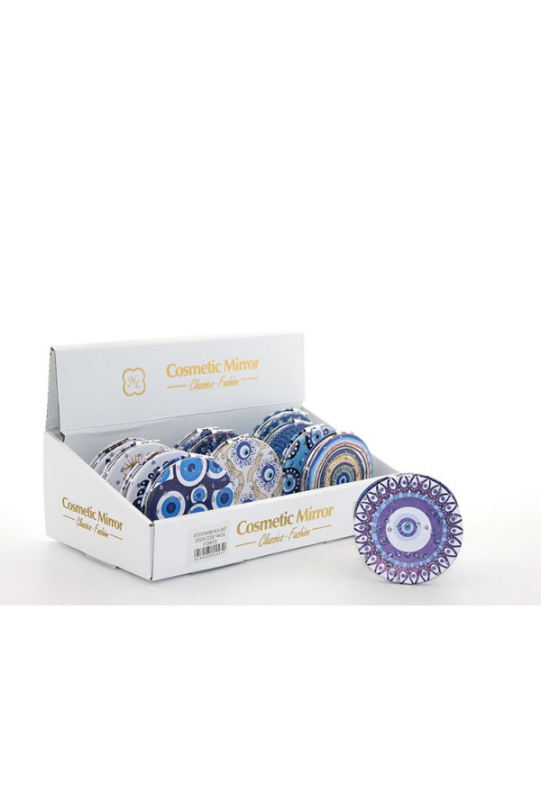 Taşlı Nazar Boncuklu El Aynası İnce