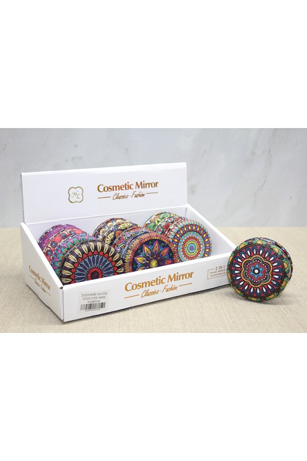 Taşlı Yuvarlak El Aynası Kalın