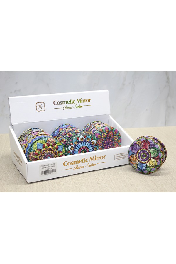 Taşlı Yuvarlak El Aynası Kalın