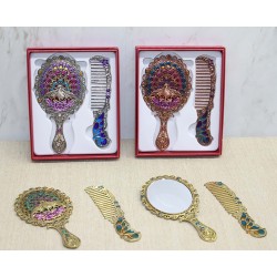 Tavuskuşu Ayna Ve Tarak Seti Küçük Boy Tavuskuşu Ayna Ve Tarak Seti Küçük Boy