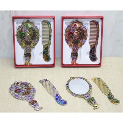 Tavuskuşu Ayna Ve Tarak Seti Küçük Boy Tavuskuşu Ayna Ve Tarak Seti Küçük Boy