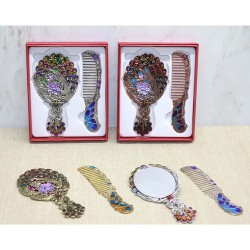 Tavuskuşu Ayna Ve Tarak Seti Küçük Boy Tavuskuşu Ayna Ve Tarak Seti Küçük Boy