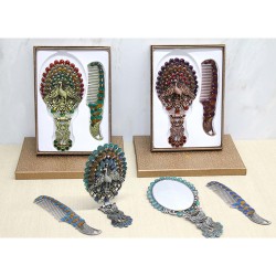 Tavuskuşu Katlanabilir Ayna Ve Tarak Seti Büyük Boy Tavuskuşu Katlanabilir Ayna Ve Tarak Seti Büyük Boy