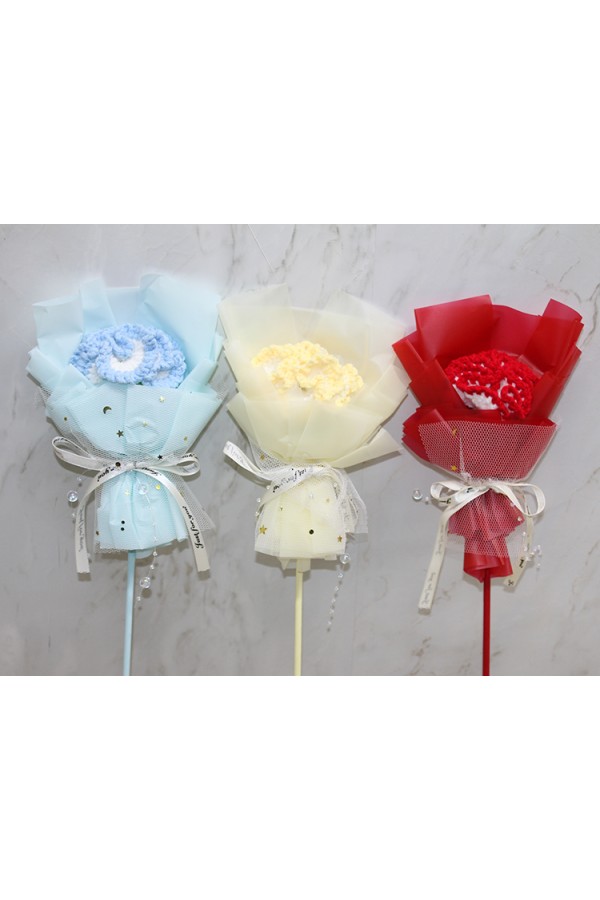 Tekli El Örgüsü Çiçek Buketi