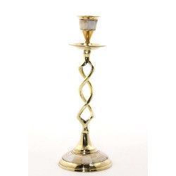 Tekli Pirinç Sedefli Şamdan Tekli Pirinç Sedefli Şamdan