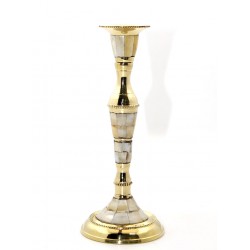 Tekli Pirinç Sedefli Şamdan Tekli Pirinç Sedefli Şamdan