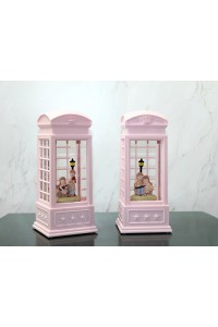 Telefon Kulübeli Kış Masalı Işıklı Müzikli Kar Küresi