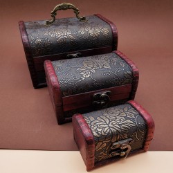 Ahşap Deri Sandık Kutusu Ahşap Deri Sandık Kutusu