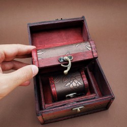 Ahşap Deri Sandık Kutusu Ahşap Deri Sandık Kutusu