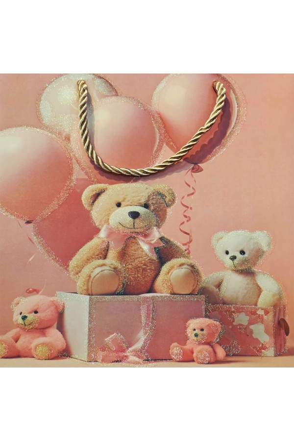 Büyük Boy Sevimli Ayıcıklar Tasarımlı Hediyelik Çanta