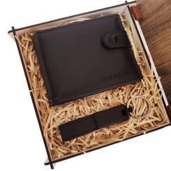 Cüzdan Anahtarlık Ahşap Kutulu Set Cüzdan Anahtarlık Ahşap Kutulu Set