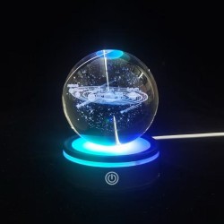 Gezegenler Tasarımlı Renk Değiştiren Dönen Cam Küre Gezegenler Tasarımlı Renk Değiştiren Dönen Cam Küre