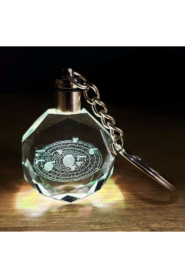 Gezegenler Temalı Renk Değiştiren Kristal Anahtarlık Gezegenler Temalı Renk Değiştiren Kristal Anahtarlık