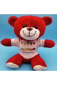 Happy Birthday Peluş Kırmızı Ayı