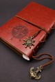 Kahverengi Pusula Temalı Deri Defter