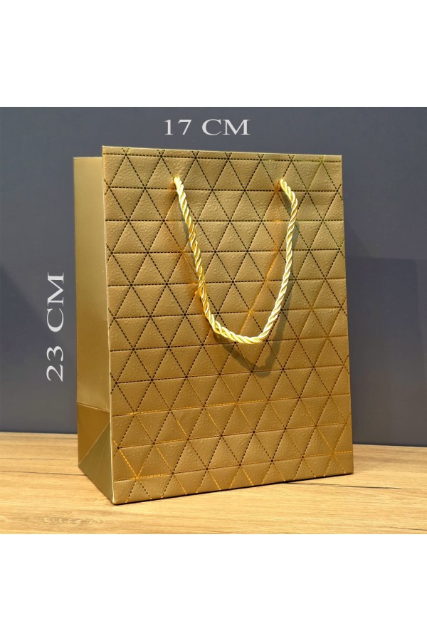 Küçük Boy Gold İpli Karton Çanta