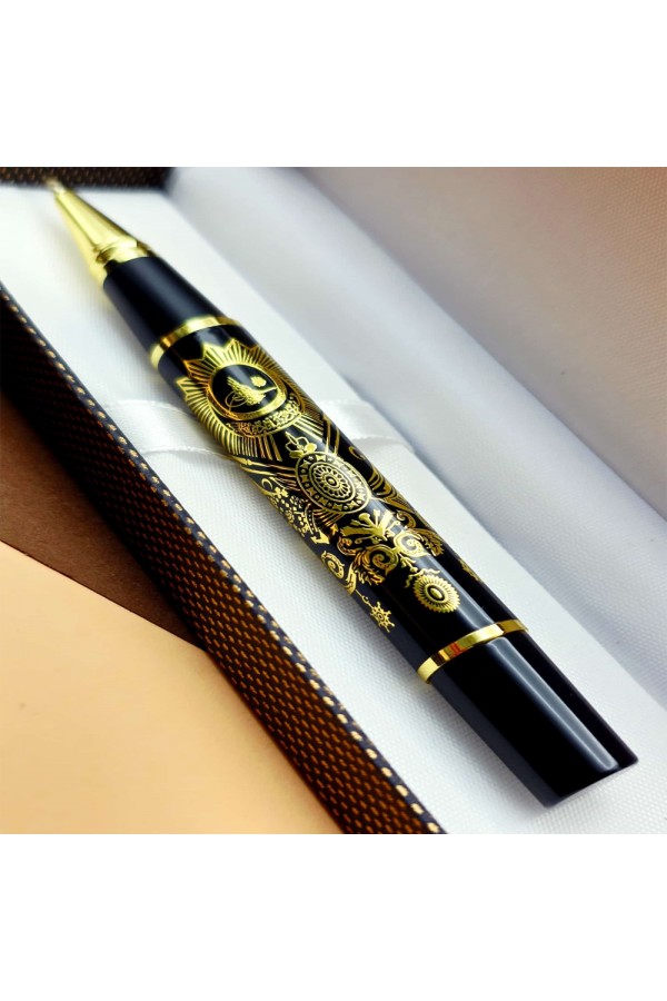 Kutulu Osmanlı Tuğralı Metal Kalem