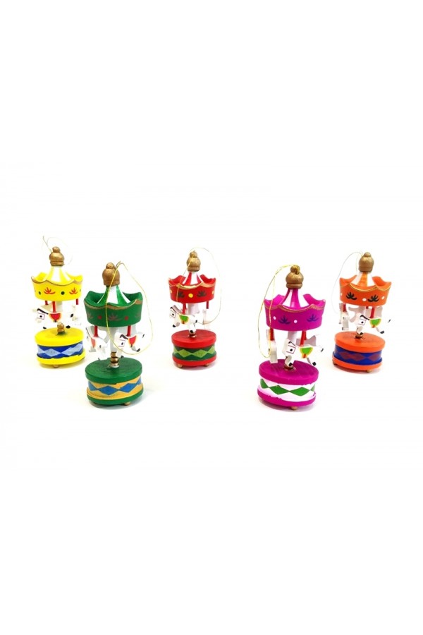 Mini Ahşap 6'lı Atli Karinca
