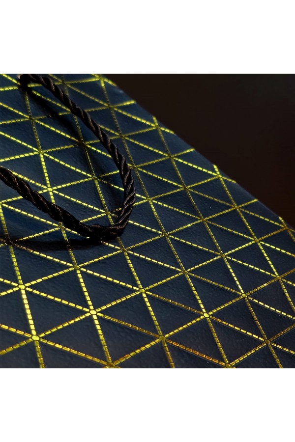 Mini Boy Siyah Gold Yaldızlı Karton Çanta