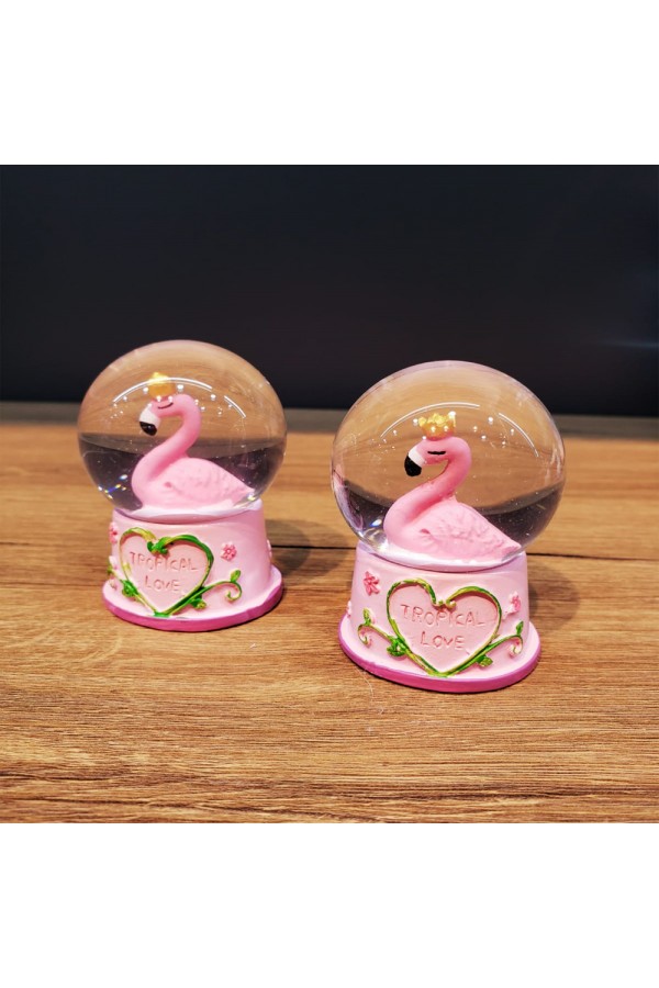 Mini Işıklı Flamingo Kar Küresi
