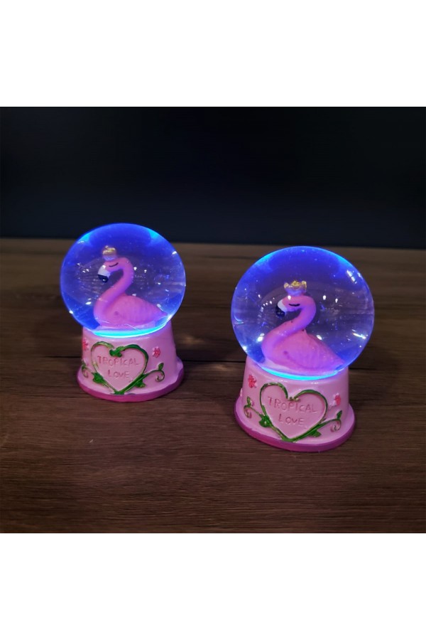 Mini Işıklı Flamingo Kar Küresi