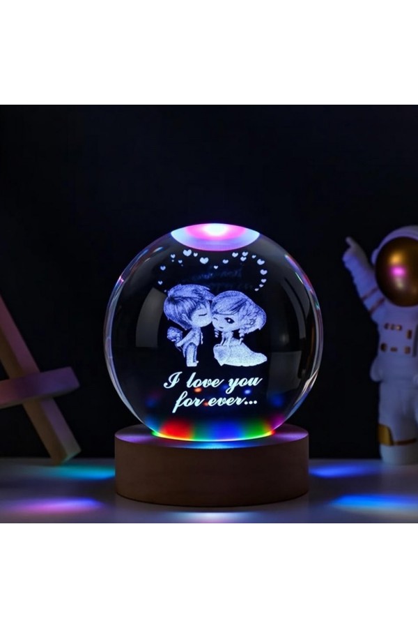 Mutlu Çiftler Tasarımlı Renk Değiştiren Cam Küre