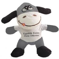 Oyuncak Peluş Eşek Eşeklik Ettim Tişörtlü Oyuncak Peluş Eşek Eşeklik Ettim Tişörtlü