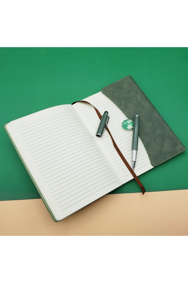 Özel Kutulu Deri Defter Ve Roller Kalem Seti