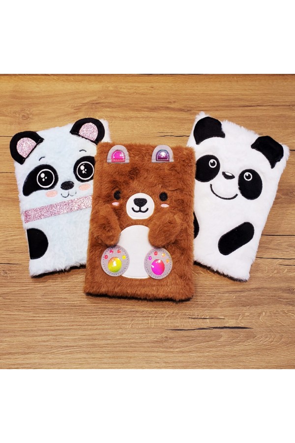 Panda Tasarımlı Peluş Defter