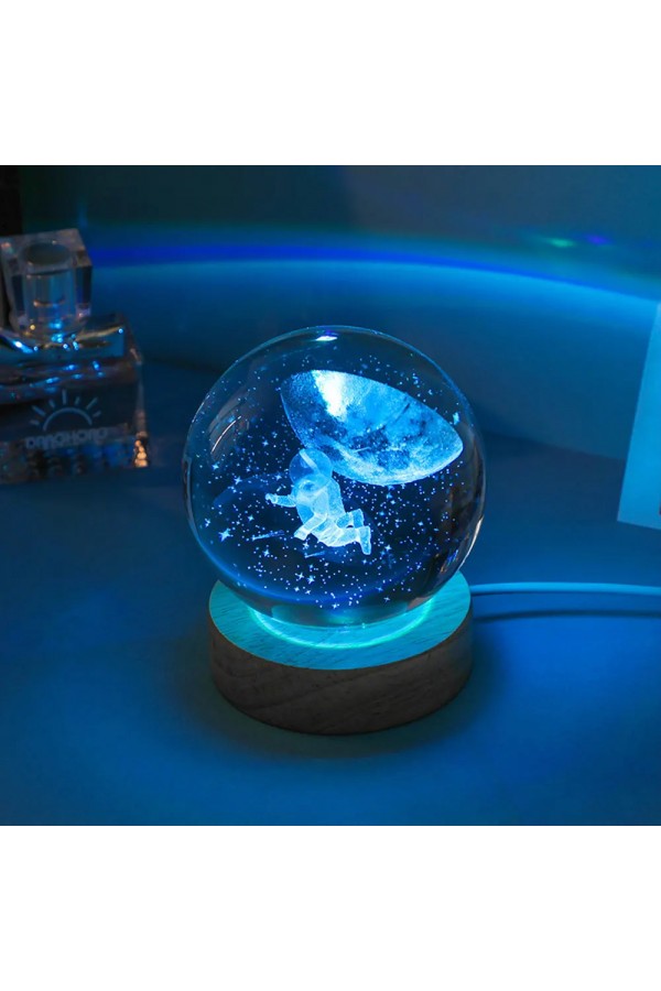 Renk Değiştiren Astronot Tasarımlı Cam Küre