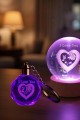 Renk Değiştiren I Love You Cam Küre Ve Kristal Anahtarlık