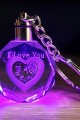 Renk Değiştiren I Love You Cam Küre Ve Kristal Anahtarlık