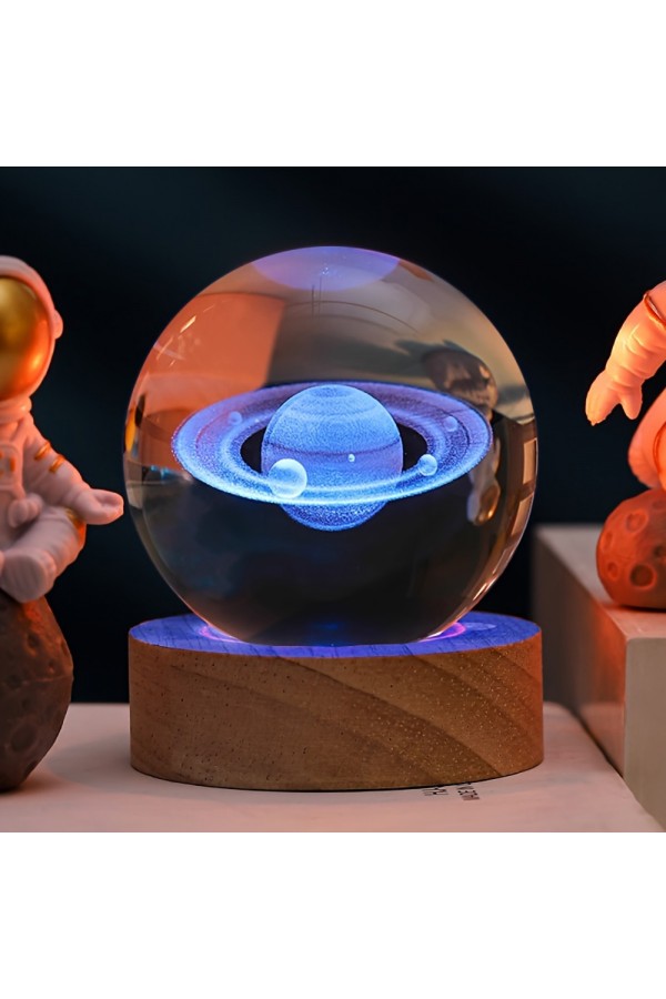 Renk Değiştiren Satürn Gezegen Cam Küre