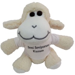 Seni Seviyorum Kuzum Tişörtlü Peluş Kuzu Seni Seviyorum Kuzum Tişörtlü Peluş Kuzu