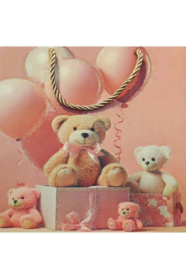 Sevimli Ayıcık Tasarımlı Küçük Boy Hediye Çantası