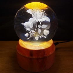 Usb'li I Love You Dönen Cam Küre Usb'li I Love You Dönen Cam Küre