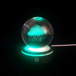 Yağmur Bulutu Tasarımlı Usb'li Dönen Cam Küre Yağmur Bulutu Tasarımlı Usb'li Dönen Cam Küre