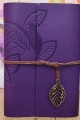 Yaprak Desenli Çizgisiz Deri Defter