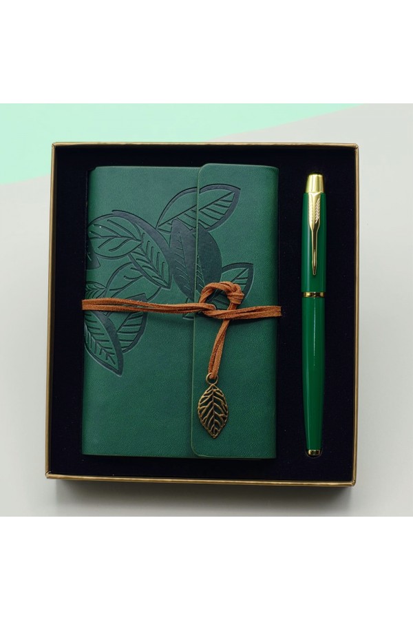 Yeşil Renk Defter Kalem Kutulu Set