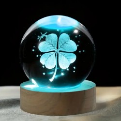 Yonca Tasarımlı Renk Değiştiren Cam Küre Yonca Tasarımlı Renk Değiştiren Cam Küre